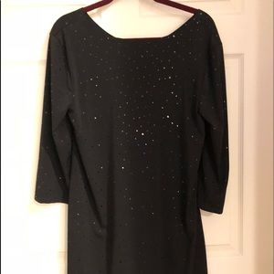 Formal Midi Little Black Dress with Shimmer